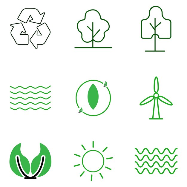 Vector set of eco icons