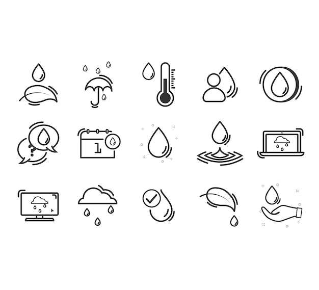 Set of eco related line icons.