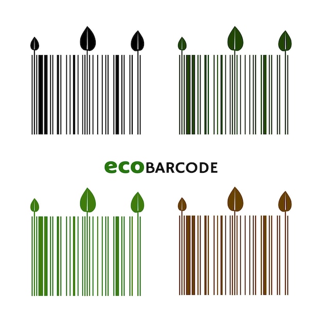 Set eco-streepjescodes in vectorillustratie