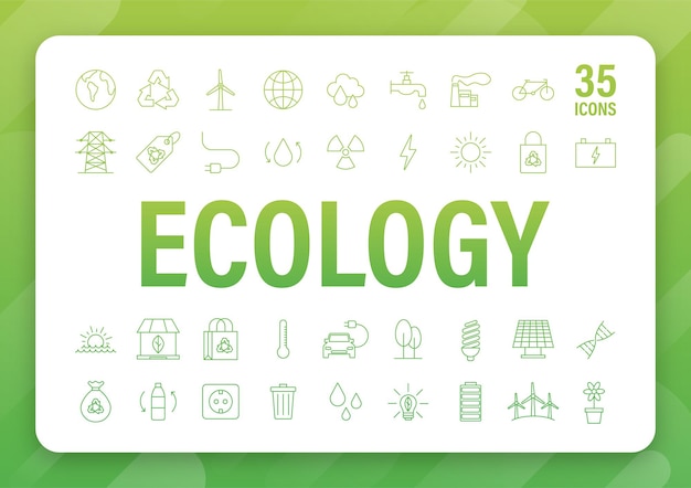 Vector set ecology, nature. solar power. save planet. vector stock illustration.