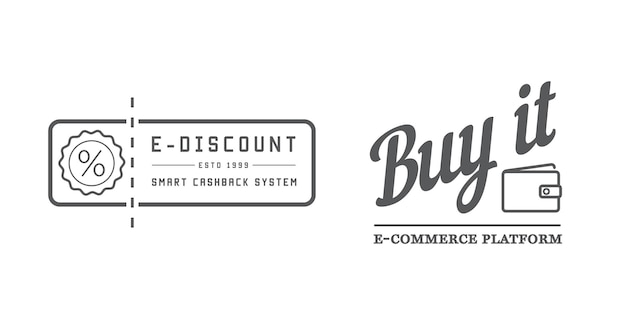 Set of ECommerce Online Shopping Signs with Icons