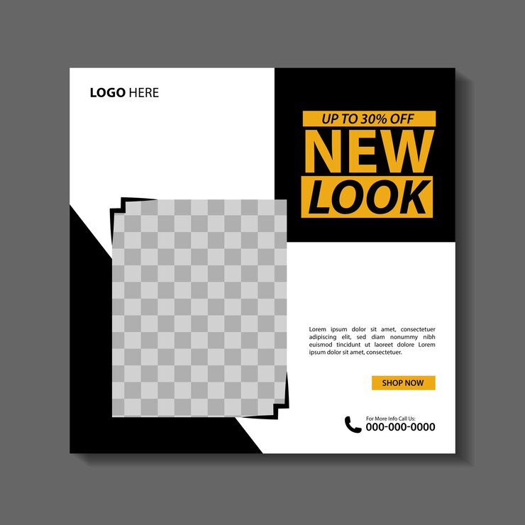 Vector set of editable minimal square banner template suitable for social media post and web internet ads