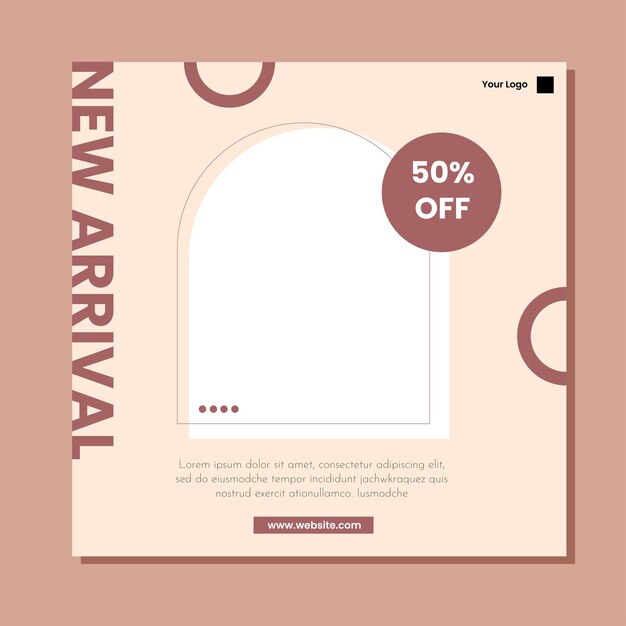 Set of Editable minimal square banner template. Suitable for social media post and web internet ads.