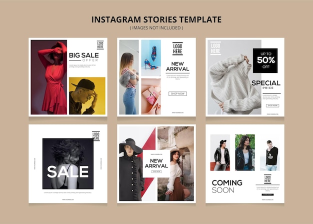 Set of Editable minimal square Fashion banner template Suitable for social media post and web ads