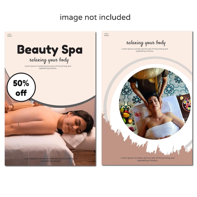 Set of Editable spa and beauty square banner template design Spa beauty and massage social media