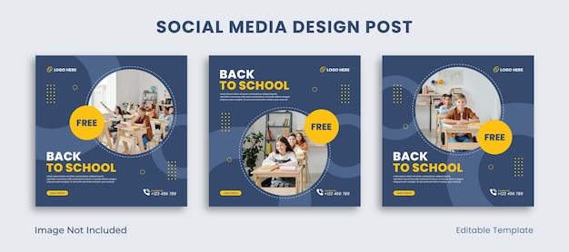 Set di modelli modificabili social media instagram design post con forma circolare in stile minimalista adatto per la vendita banner pubblicitari promozioni prodotto business school tech arredamento moda