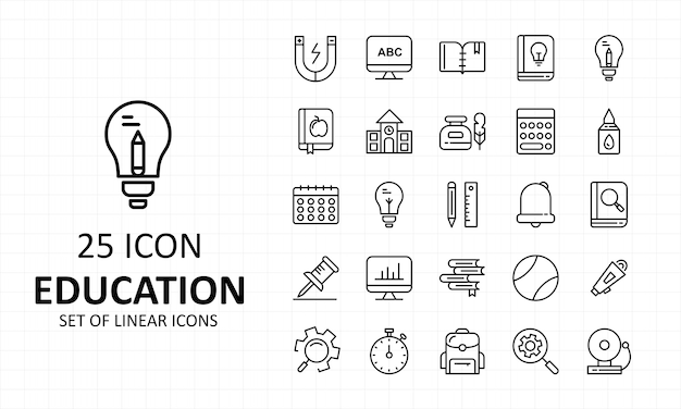 Vector set of education icons