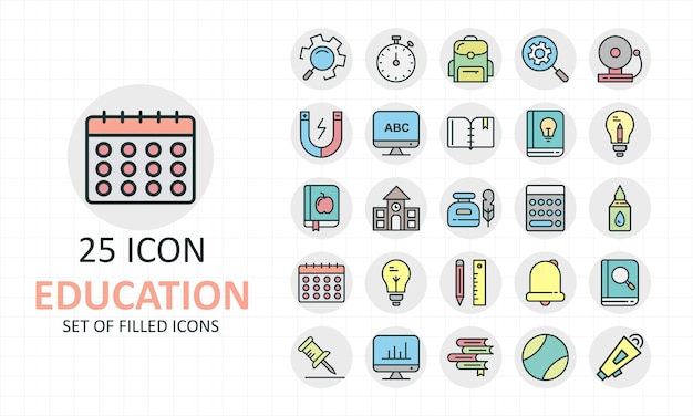 Set Of Education Icons 