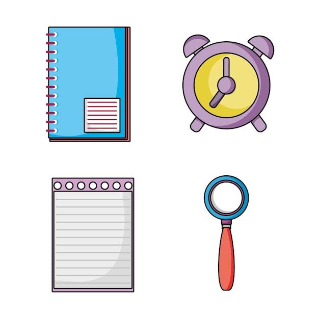 Vector set education school utensils icons