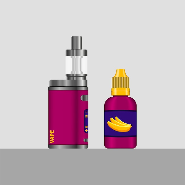 Vector set of electronic cigarettes and e-liquid for vaping