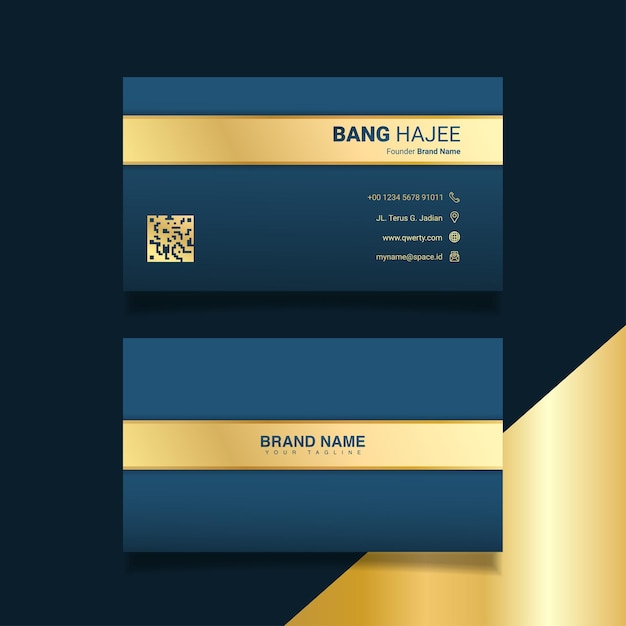 Set of elegant doublesided business card templates name card Stationery design Luxury and modern