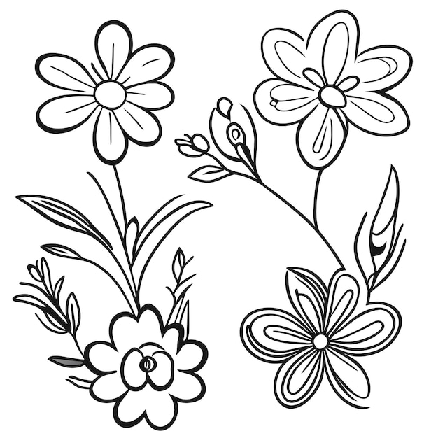 Vettore set di cornici eleganti con foglie o elementi di decorazione floreale disegnati a mano