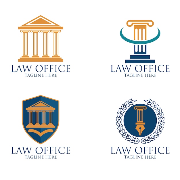 set of elegant law logo