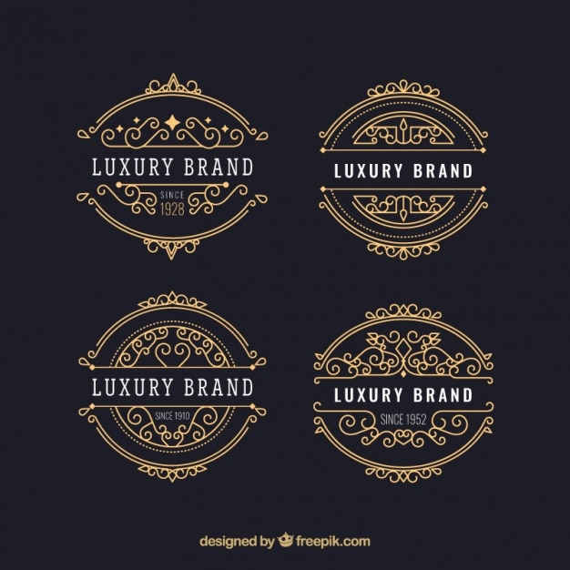 Vector set of elegant ornamental logos