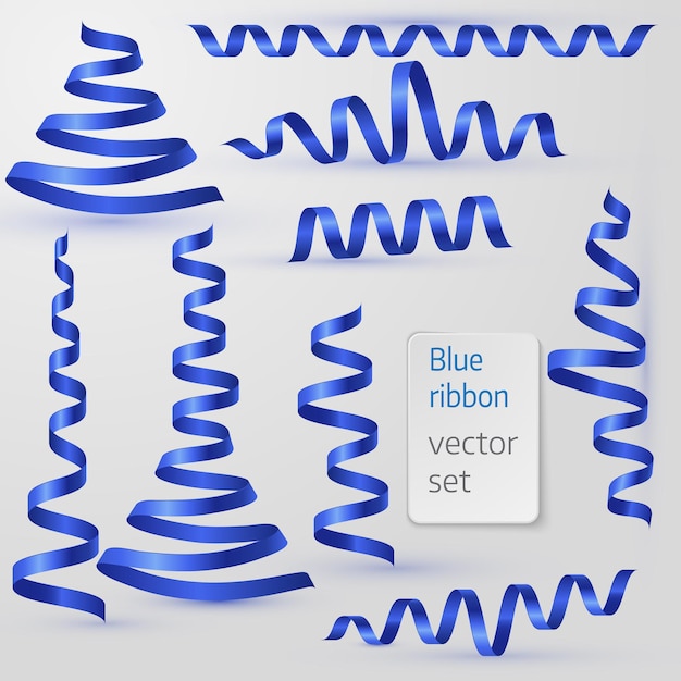 Vettore set di eleganti nastri arricciati in seta. sfondo trasparente di illustrazione vettoriale