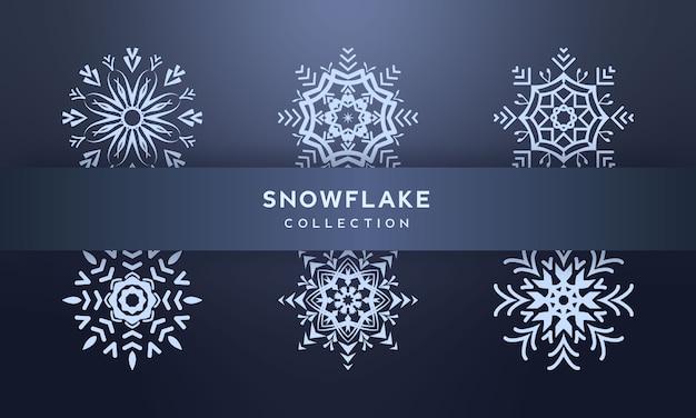 Set of elegant snowflake illustration