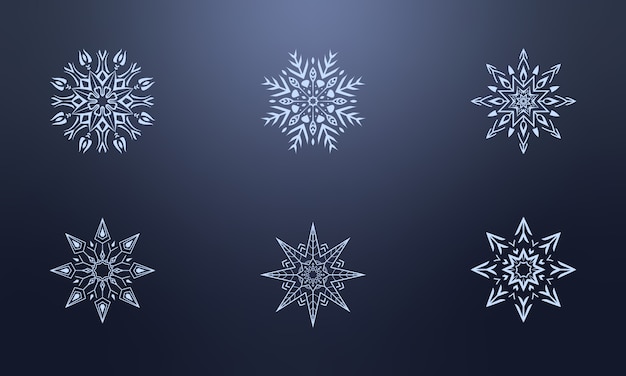 Set of elegant snowflake