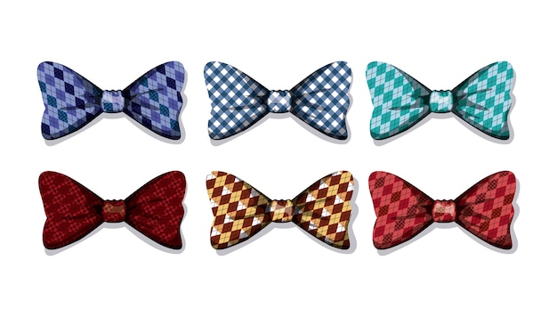 Set elegants bowties icons