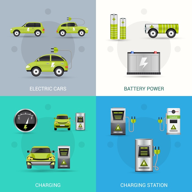 Vector set elektrische auto's