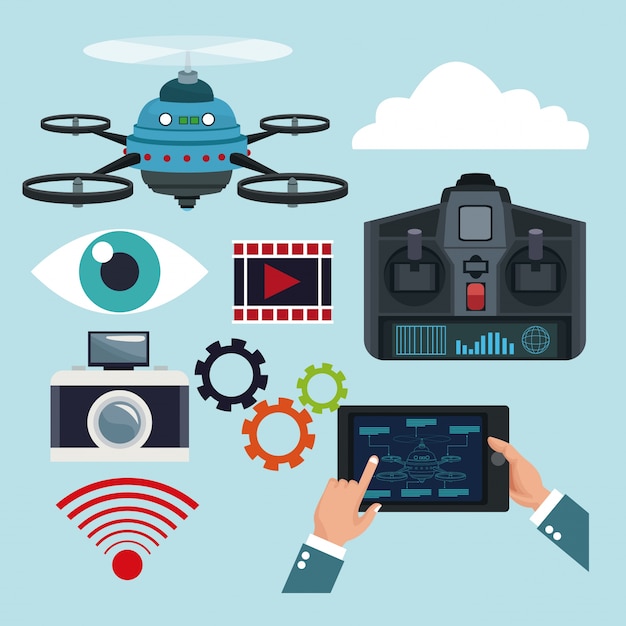 set-elementen quadrocopters en drones op afstandbediening