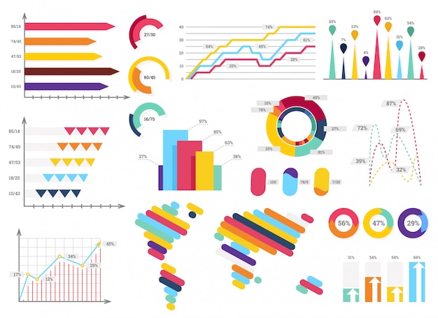 Set elementen van infographics. Infobalken, grafycs