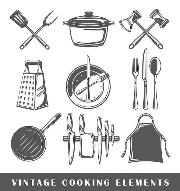 Vector set of elements of the cooking