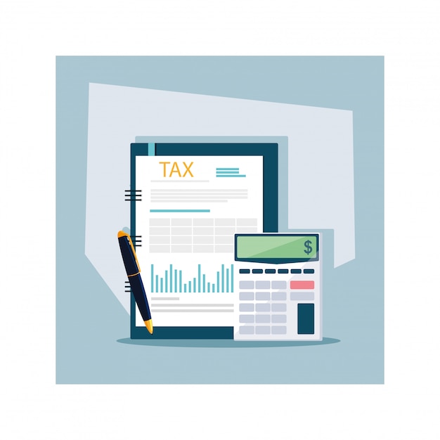 Vector set of elements of tax day