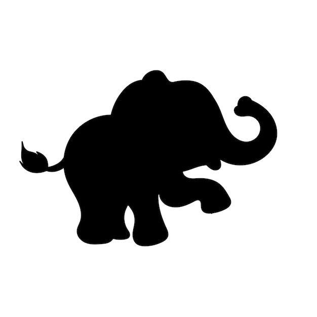 Set of elephant character silhouette