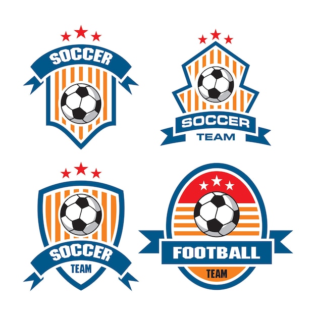 set of emblem football soccer logo template