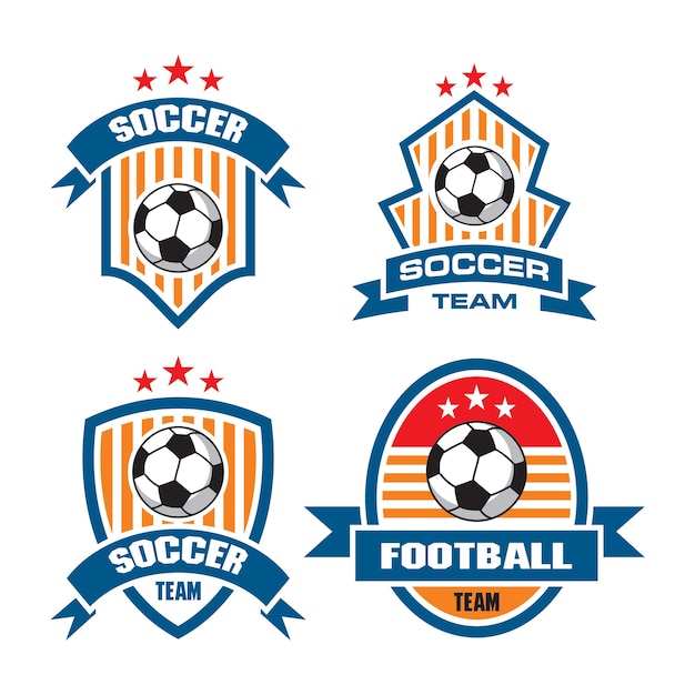 Set of emblem football soccer logo template