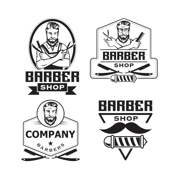 Set Of Emblem Logo Barbershop