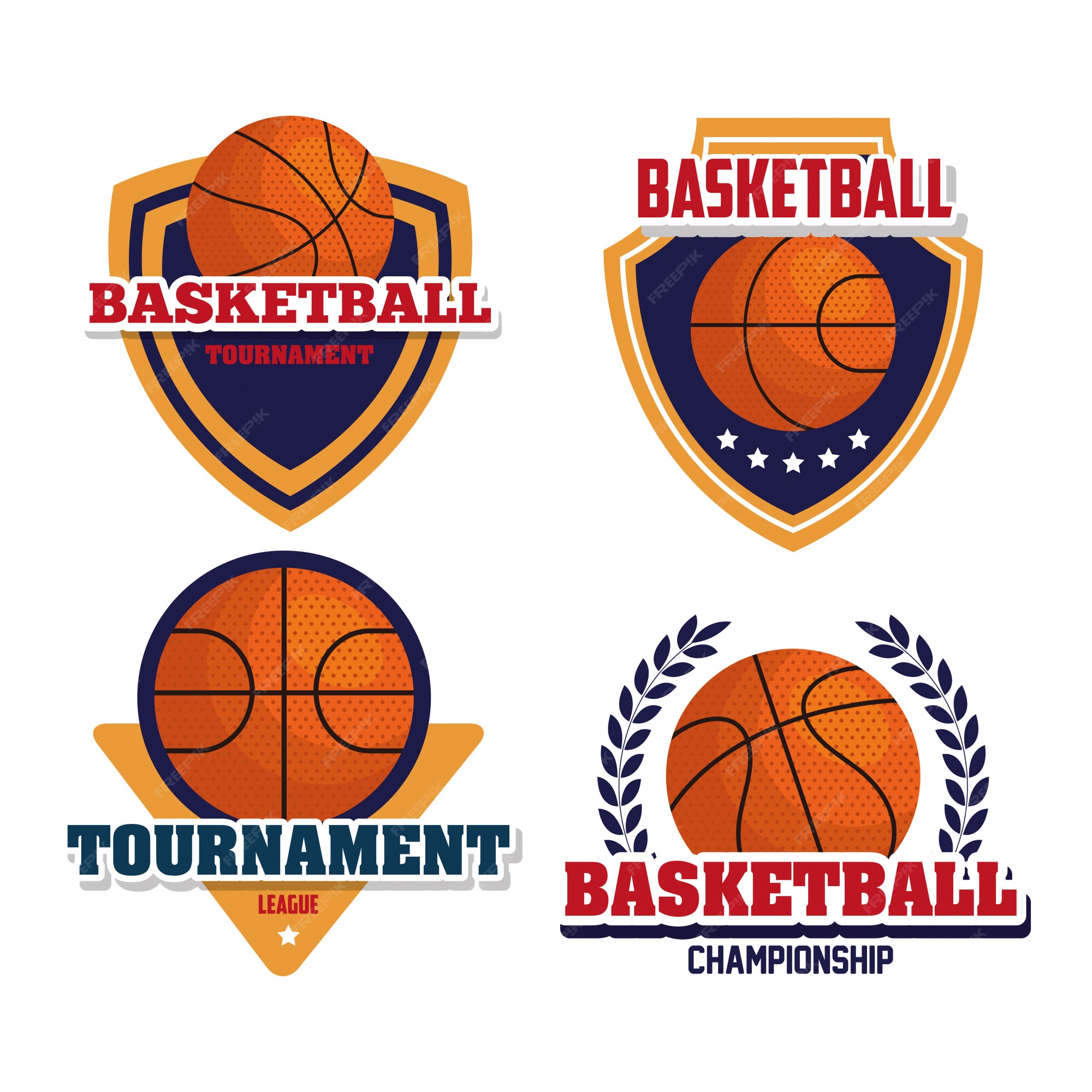 Basketball championship logo set and design Vector Image