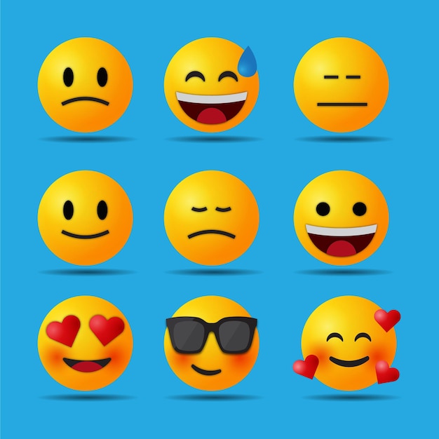 Vector set emoticon expression vector