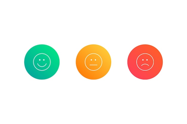 Set of emoticon line icons vector illustration