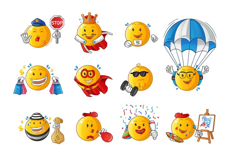 Set of emoticon profession