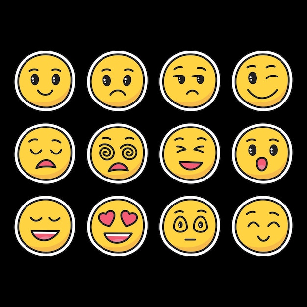 Set of emoticon vector