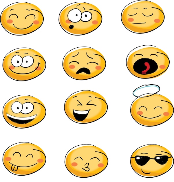 Vector set of emoticons