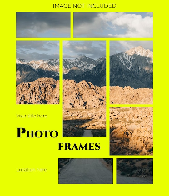 Set of empty photo frames realistic vector mockups photo frames images collage template multishapes