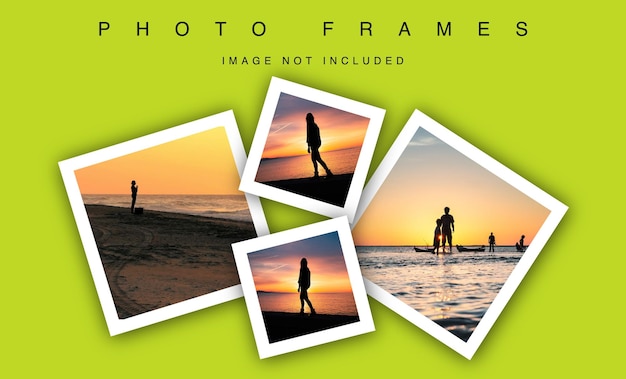 Set of empty photo frames Realistic vector mockups Photo frames images collage template