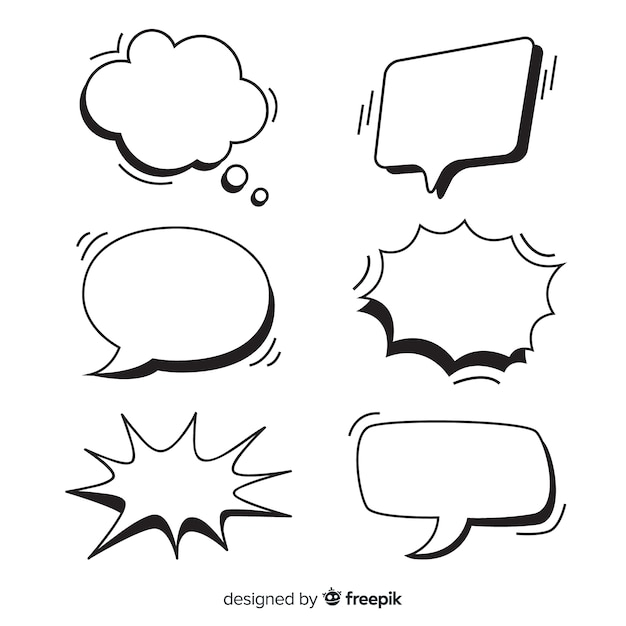 Set of empty speech bubbles for comics