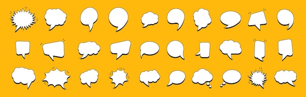 Set of empty speech bubbles for comics