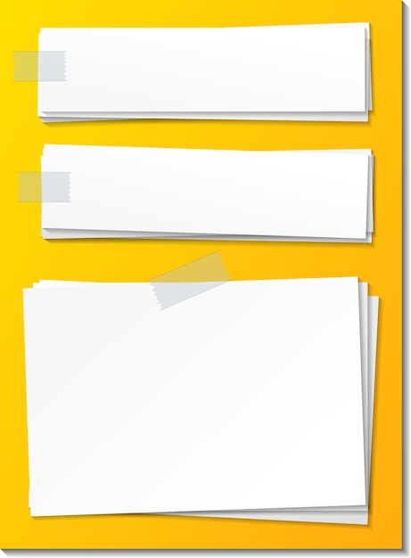 Set of empty sticky note paper template