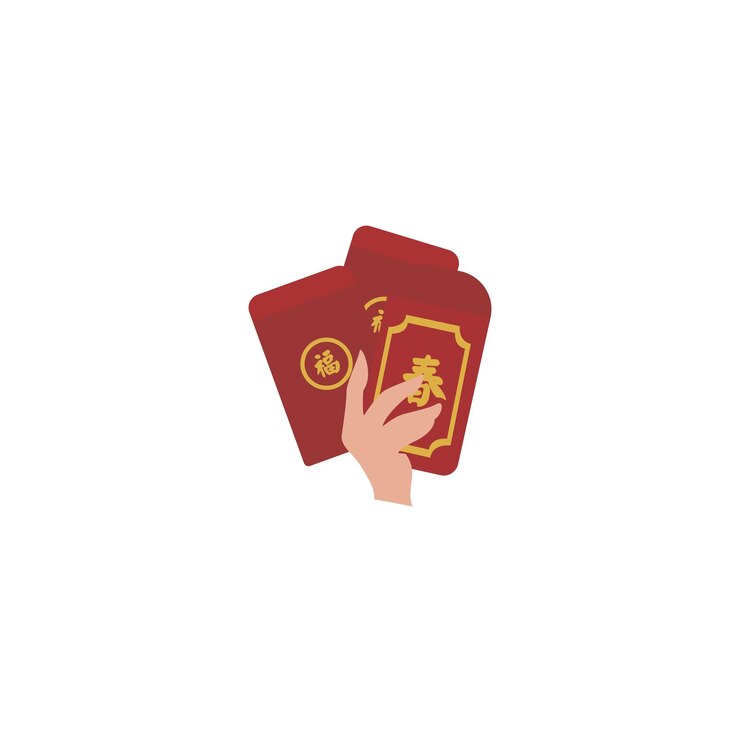 Vector set of envelopes in chinese new year red card