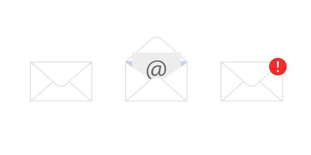Set of envelopes email in flat style vector