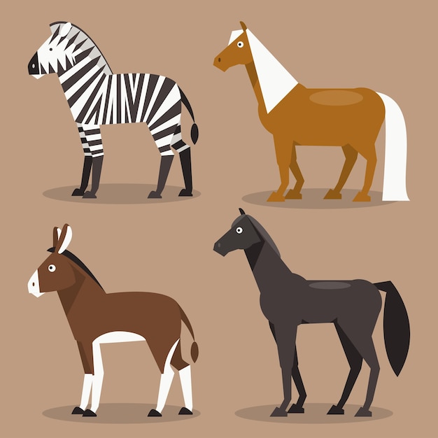 Vector set equines vector illustration