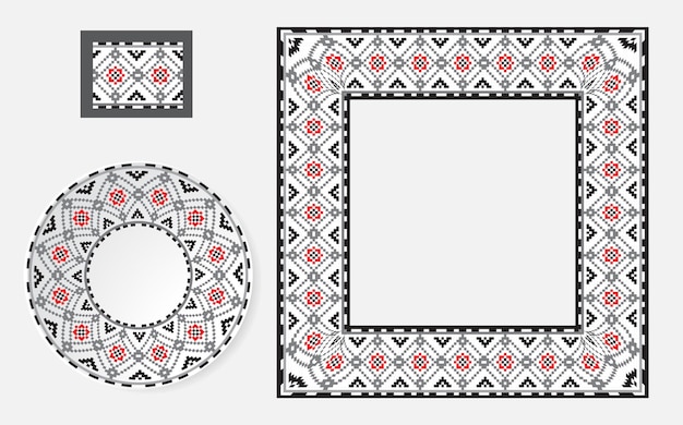 Set of ethnic ornament pattern brushes