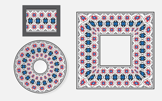 Set of Ethnic ornament pattern brushes