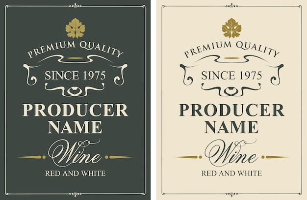 set etiketten voor wijnflessen