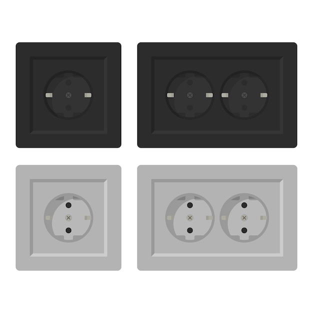Vector set of european power outlets