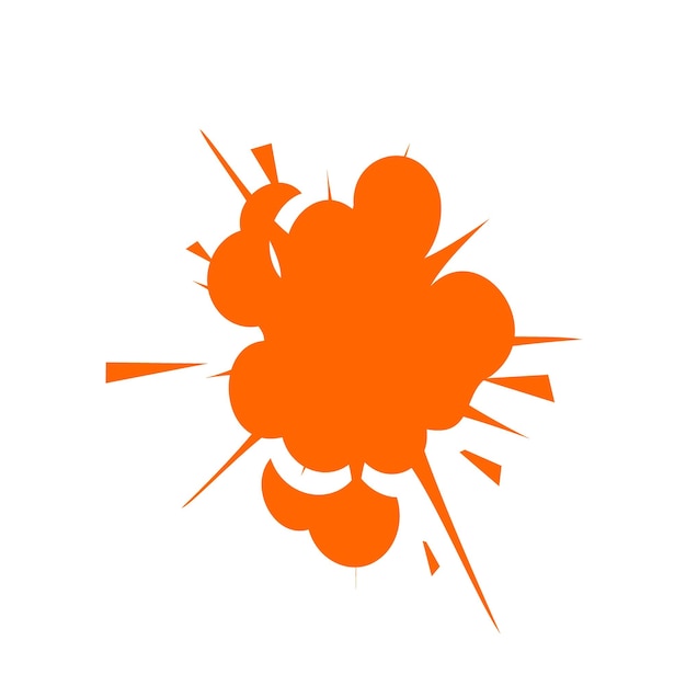 Vector set of explosion elements in orange energy